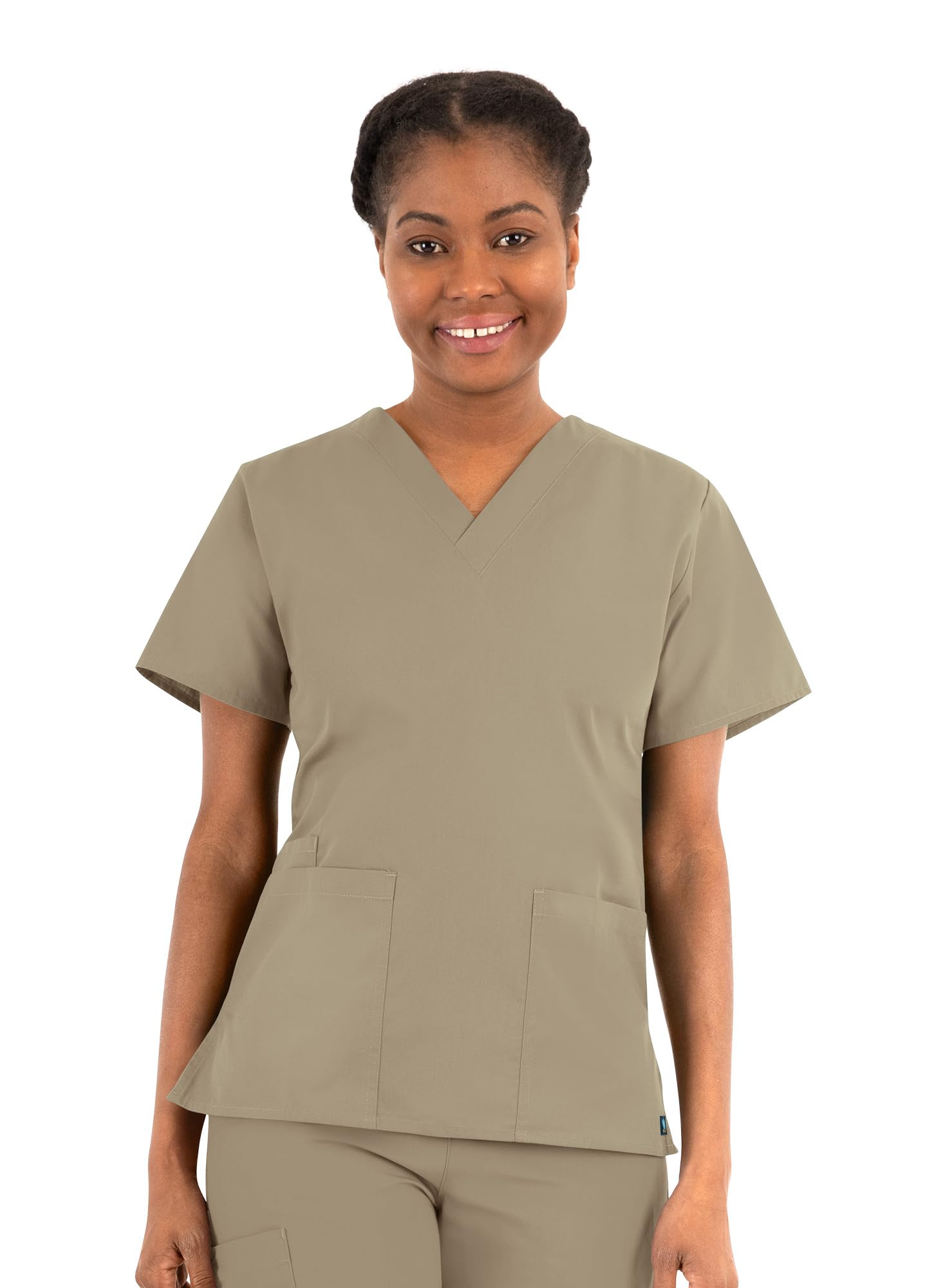 Maevn Women's Core Classic V-Neck Top(Khakhi, X-Small)