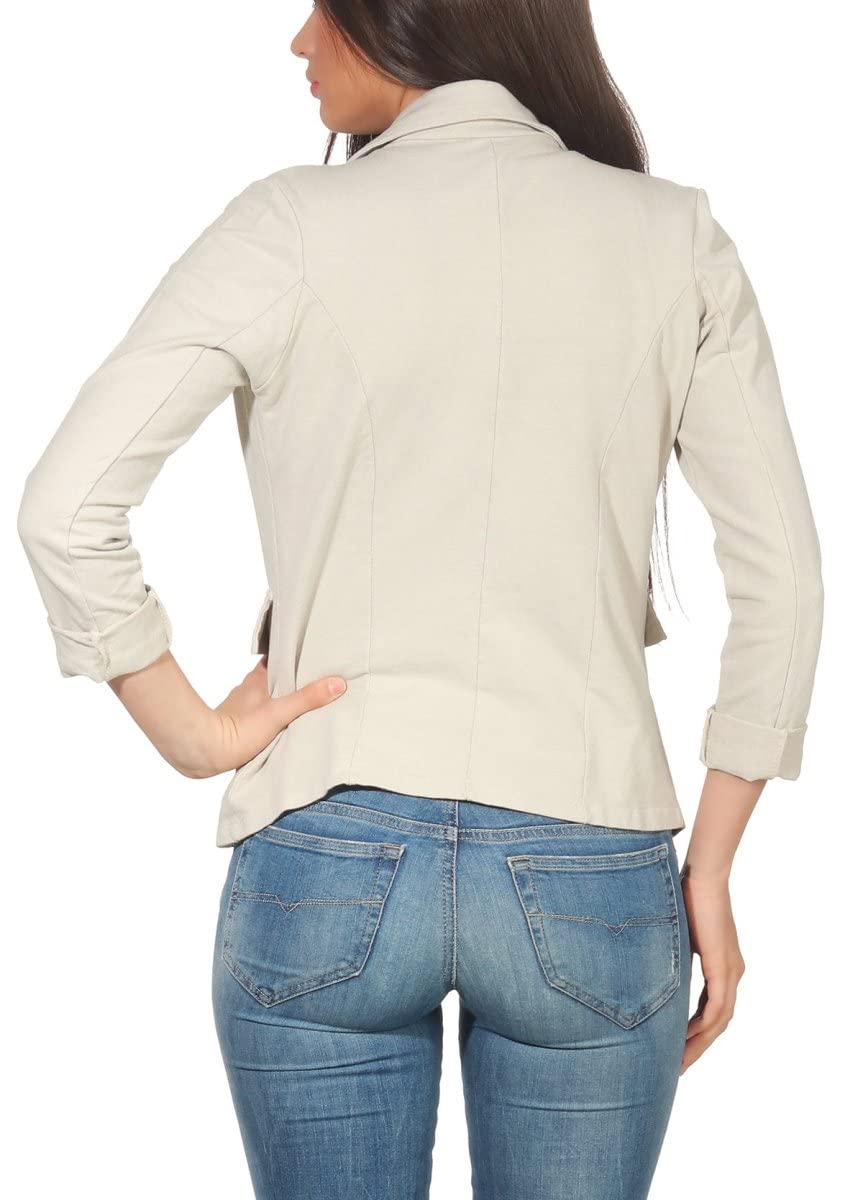 Malito Femme Classique Veste Basic-Look Court Jersey Blazer 1654