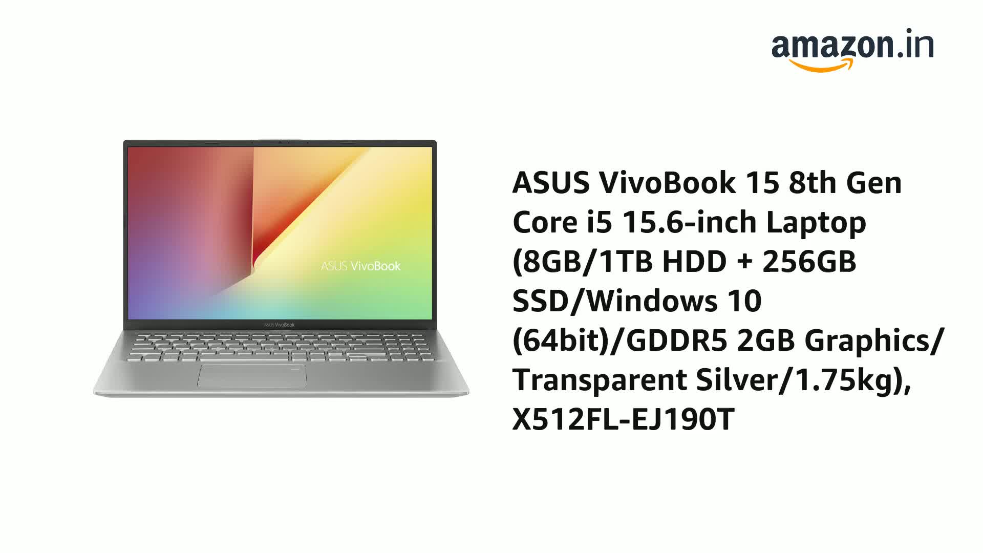 ASUS VivoBook 15 8th Gen Core i5 15.6-inch Laptop (8GB/1TB HDD +