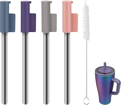 Replacement Straws for Brumate Era 30 oz Tumbler, 4 Colours with 1 Brush 4 Pack for 30oz