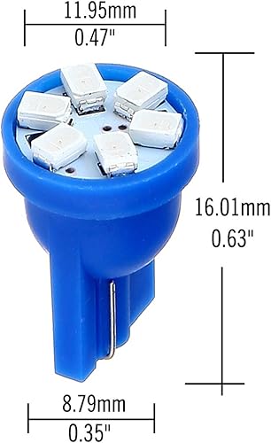 Miniatura 3 de cciyu 10X Super Azul Cuña Lado T10 6SMD LED Velocímetro Instrumento Luz 192 194 168