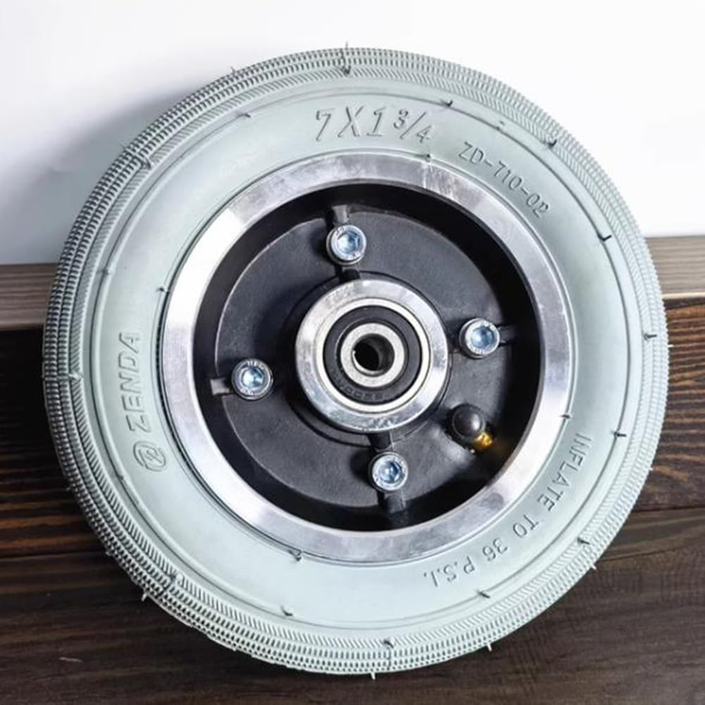 Gruppo Ruota Anteriore per Sedia a Rotelle,Ruota Sostitutiva da 7 Pollici per Sedia a Rotelle Elettrica, Pneumatico in Gomma Pneumatica 7x1 3/4 con Mozzo Ruota in Lega di Alluminio, 2 Pezzi (Size : B