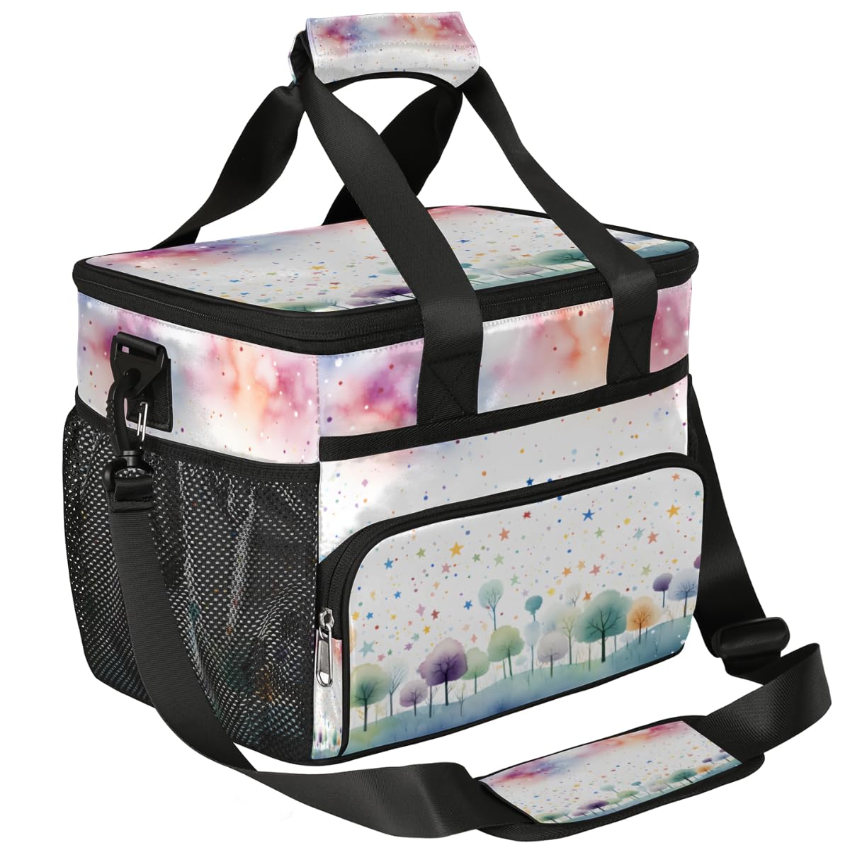 Landscape Insulated Picnic Backpack Lunch Box for Women Men Picnic Basket Tote Lunch Bag Picnic Bag Portable Lunch Bags for Picnic, Beach, Work, Trip,Office, Camp Colorful Tree