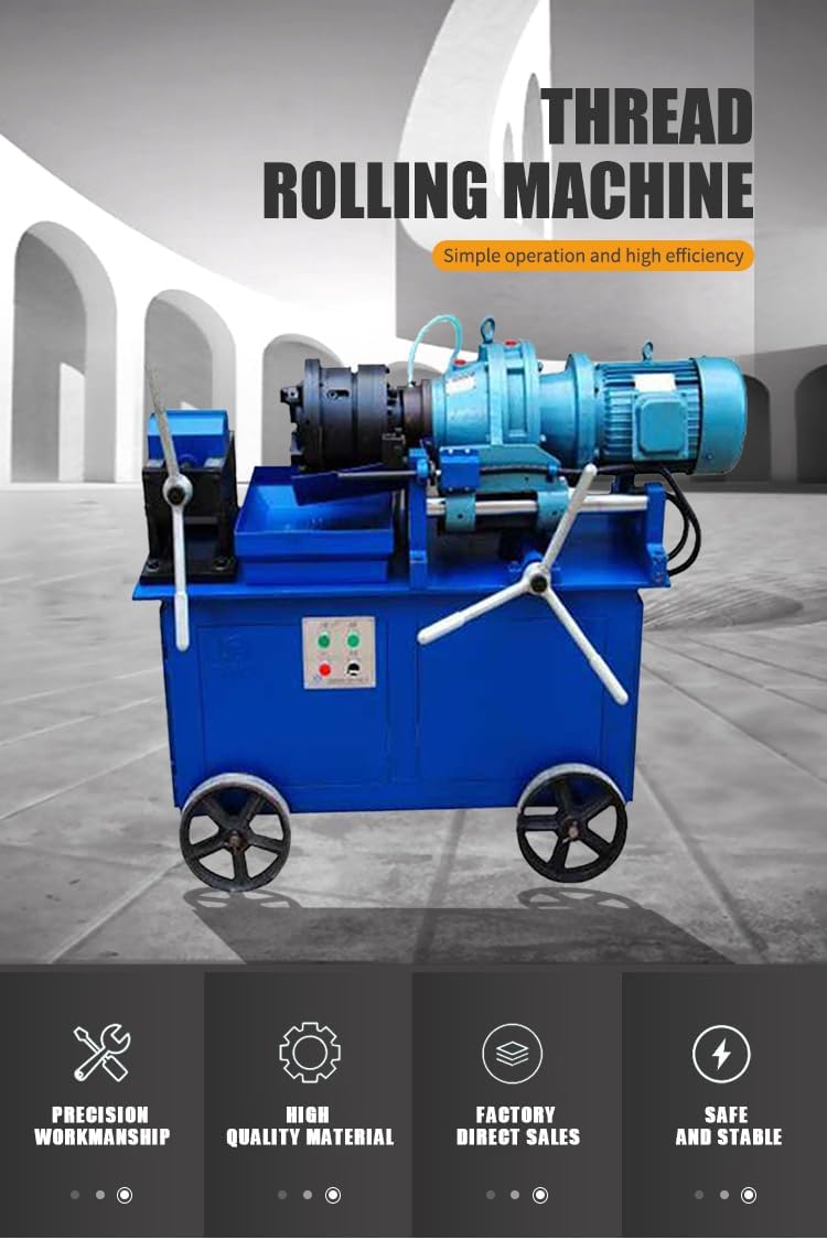 Automatic Rebar Thread Rolling Machine for Construction Use, High Precision Steel Bar Threading Equipment for Reinforcement Processing and Job Site Fabrication