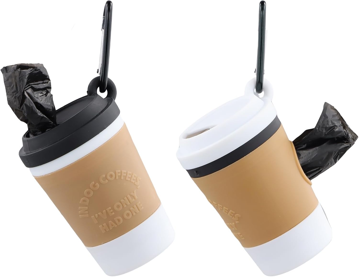 Dog Poop Bags, 2 Pieces Dispenser for Dog Poop Bags, Practical Accessory for Walking Cats, Portable Plastic Bag Holder for Pets, Cats (Multicolor) 2