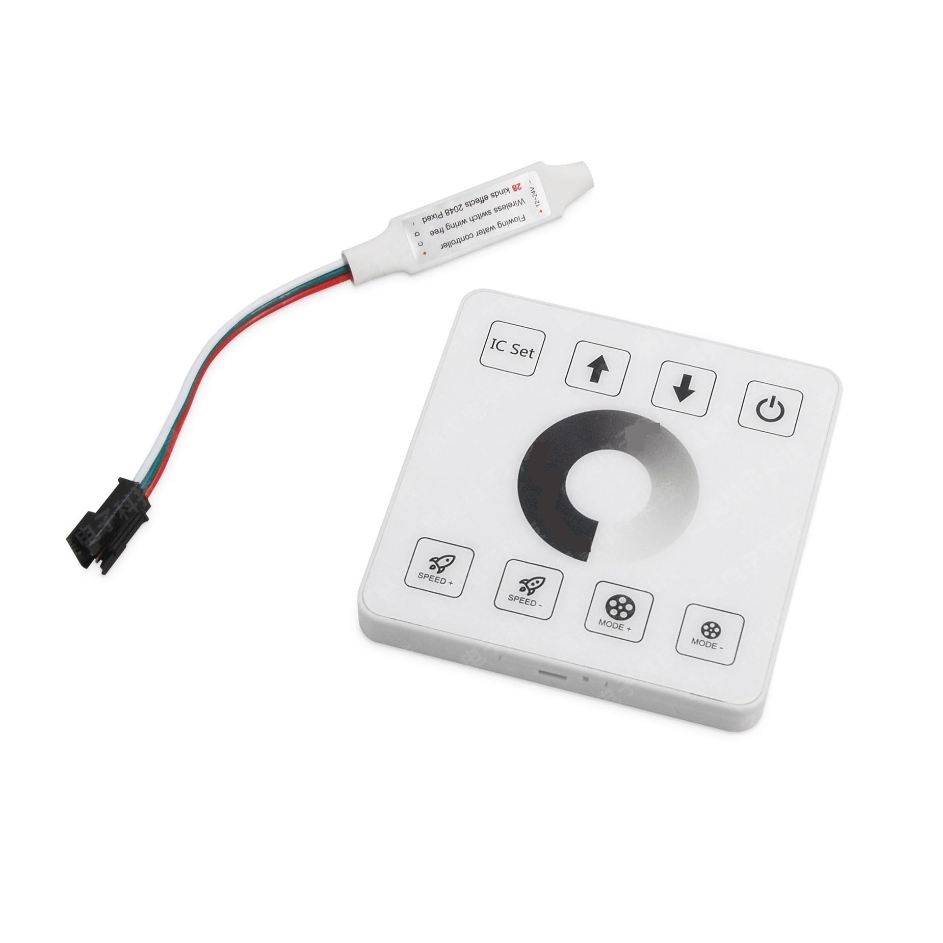Atenuador LED sin cableado completamente tactil y veintiocho modos de luz