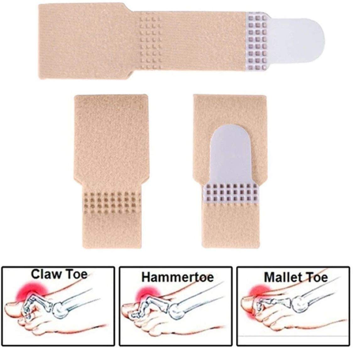 Digital Shoppy Splint Wraps Fabric Toe Finger Separator And Straightener Hallux Valgus Corrector Bandage; 2 Pieces (Brown, Finger Support) 1