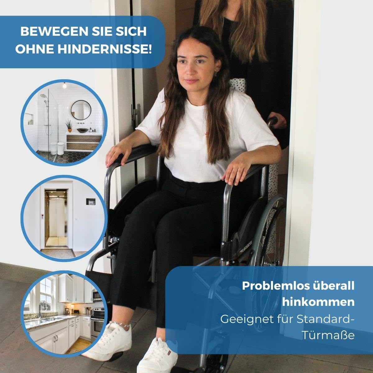 Mobiclinic®, Rollstuhl klappbare, Selbstfahrer, Faltbar, Alcazaba, Sitz 46 cm, Bordsteinüberwindungssystem, Gepolsterte armlehnen, Fußstützen, Anti-plattreifen, Bremsen an den rädern