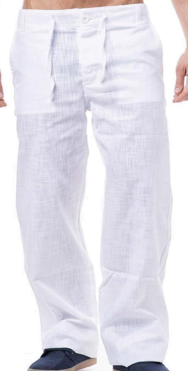 Linen trousers, leisure trousers, available in black or white