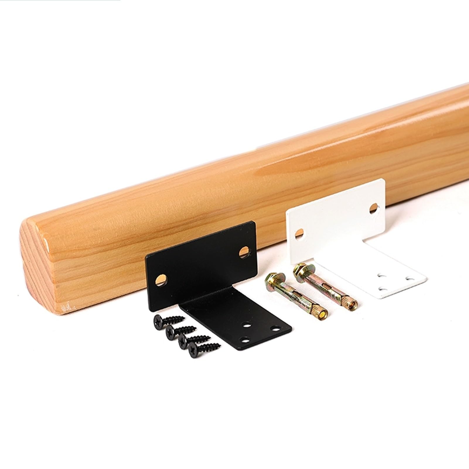Wood Staircase Handrail with Brackets Screws, 3ft 4 Ft 7ft 10ft 12ft 13ft 14ft Wooden Hand Rails for Indoor Stairs, Wall Mount Stair Railing Non-Slip Grab Bar(Half-rounded,13ft(396cm))