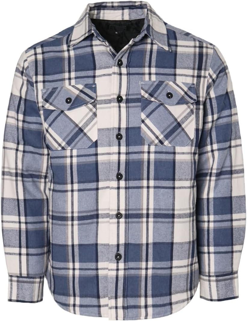 Quilted Lined Flannel Flannel Padded Shirt Jacket URBANJ Men's