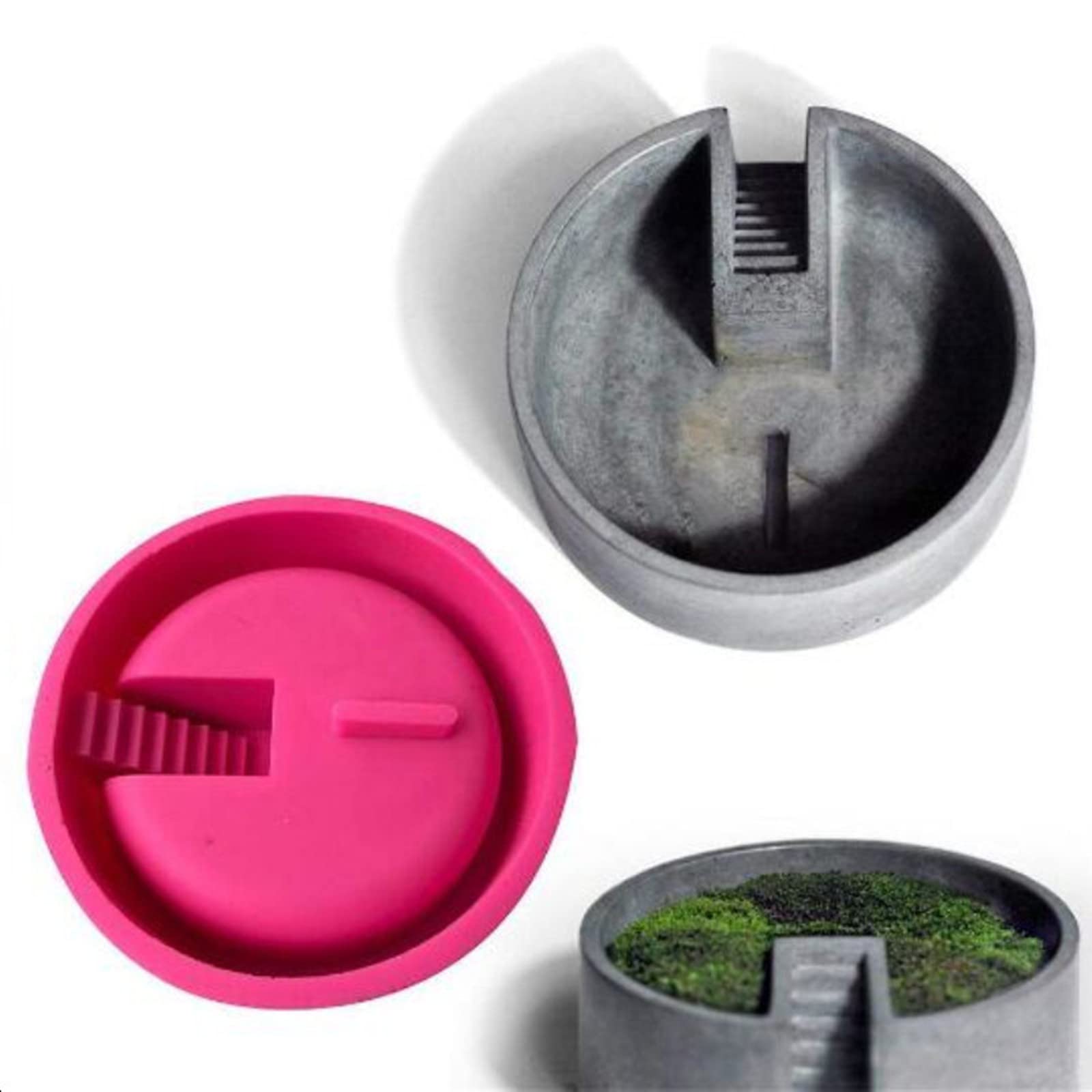 Round Ladder Concrete Flower Pot Mold Succulent Planter Silicone Mold Epoxy Resin Clay Cement Plaster Mould Candle Pen Holder Mold Storage Box Mold