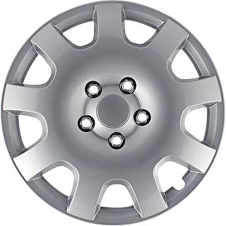 Pilot Automotive WH524-16S-BX 16 Inch Gear Silver Universal Hubcap Wheel Covers for Cars - Set of 4 - Fits Most Cars