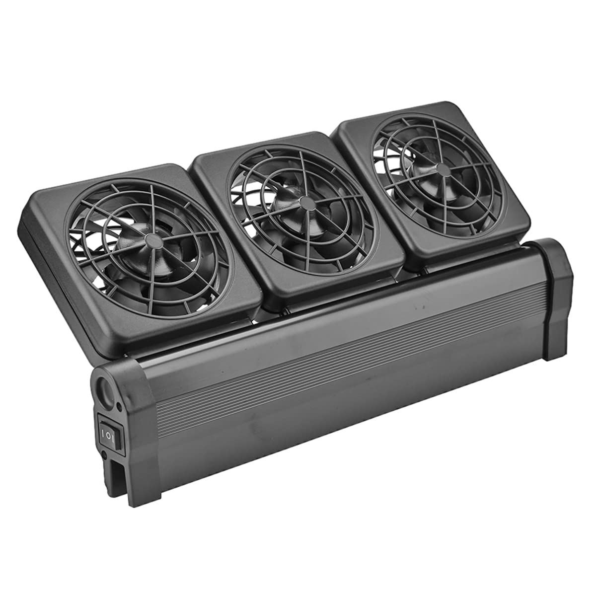 Greethga Ventilador de refrigeración para acuario de peces, control del enfriador y reducción de la temperatura, 3 ventiladores, enchufe de refrigeración para acuario marino enchufe europeo