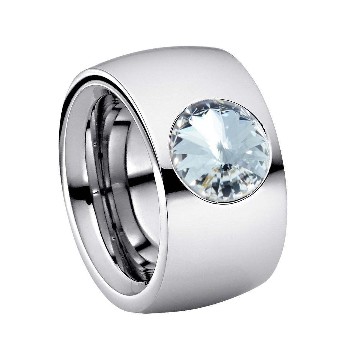 Heideman Ring Damen Coma Silber Edelstahl mit Zirkonia weiß Gr.50-65 | Coma Cocktailring Silber, Edelstahl, großer Zirkonia-Kristall, eleganter Damenring, hautfreundlich & nickelfrei, Geschenkidee