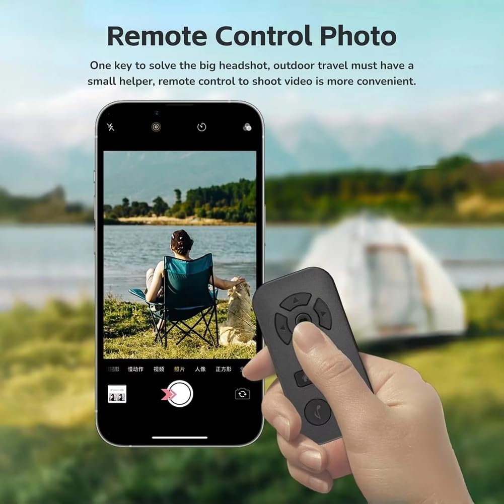 Inteligentny pilot Bluetooth do telefonu komórkowego, uniwersalny pilot zdalnego sterowania, kijek do selfie, kontroler kamery Bluetooth, czarny