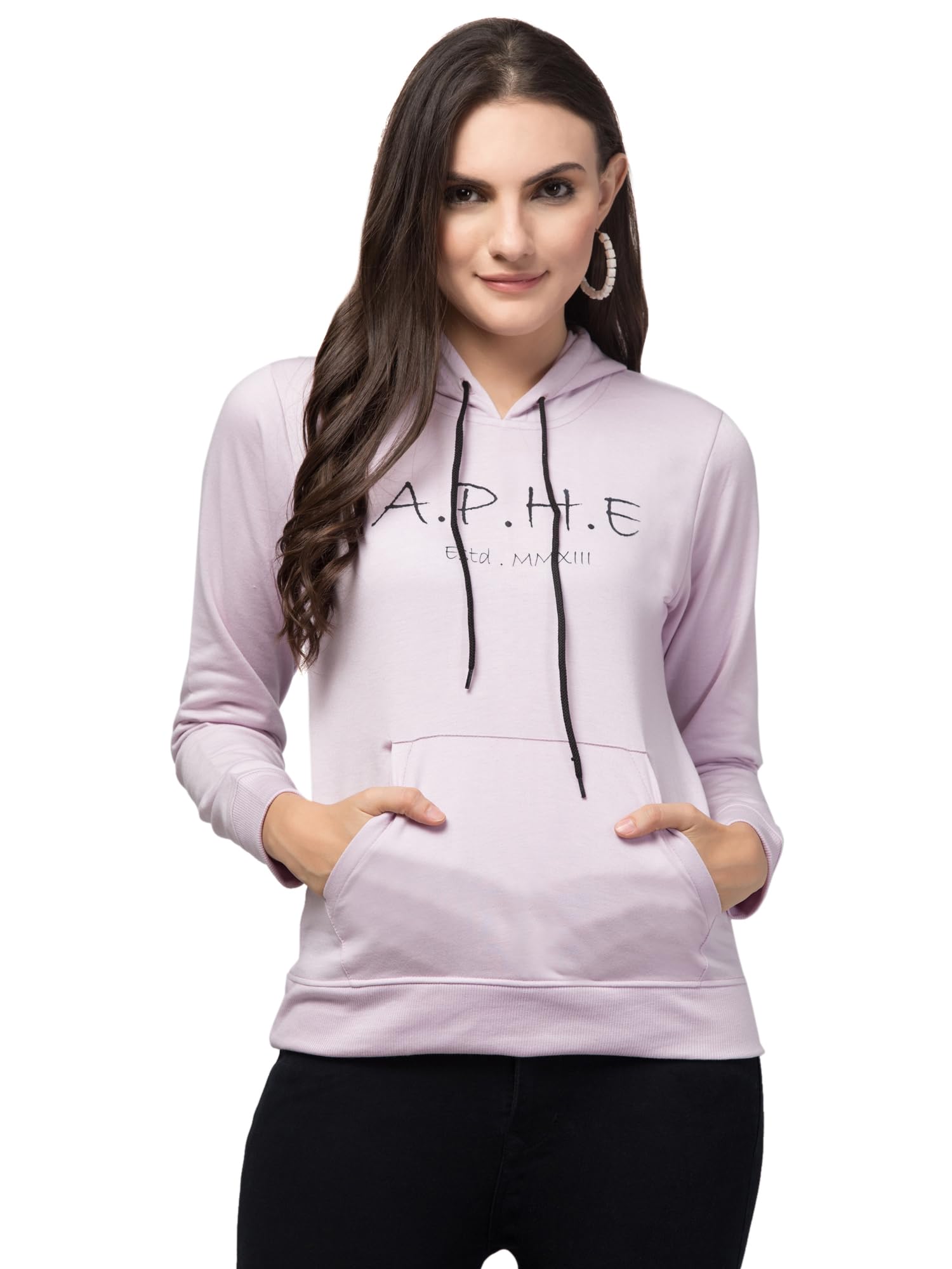 aphe fashion Woman's Full Sleeve Round Neck Fleece Sweatshirt (XL, Lavender)-picture-37