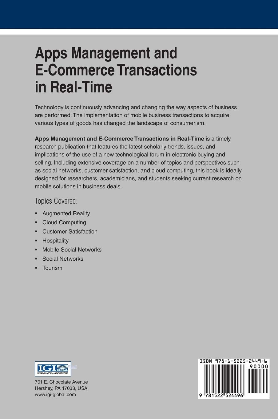 Apps Management and E-Commerce Transactions in Real-Time