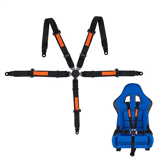 Yakitoko Juego de arnés de seguridad universal de 5 puntos de 2 pulgadas para Go Kart, UTV, ATV, Racing Negro