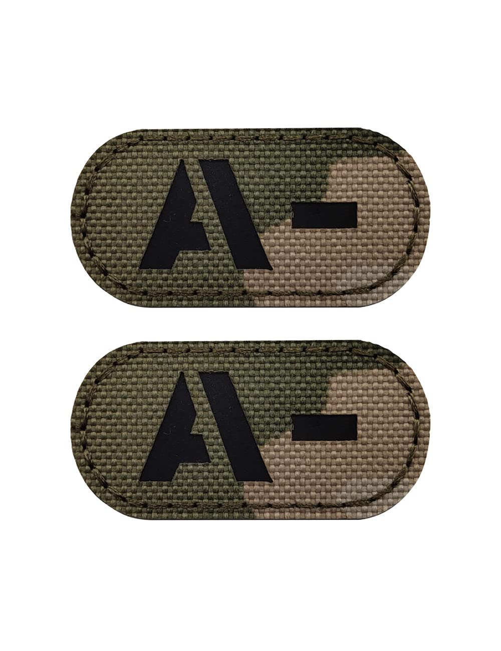 2 PCS AliPlus A- NEG Patches Blood Type Patches IR Infrared Reflective Patch Laser Cut Tactical Patch Hook and Loop(CP2*1in)