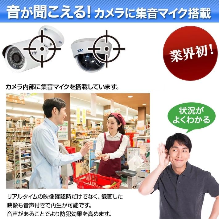 Amazon.co.jp: 【200万画素・長期3年保証】防犯カメラセット 監視