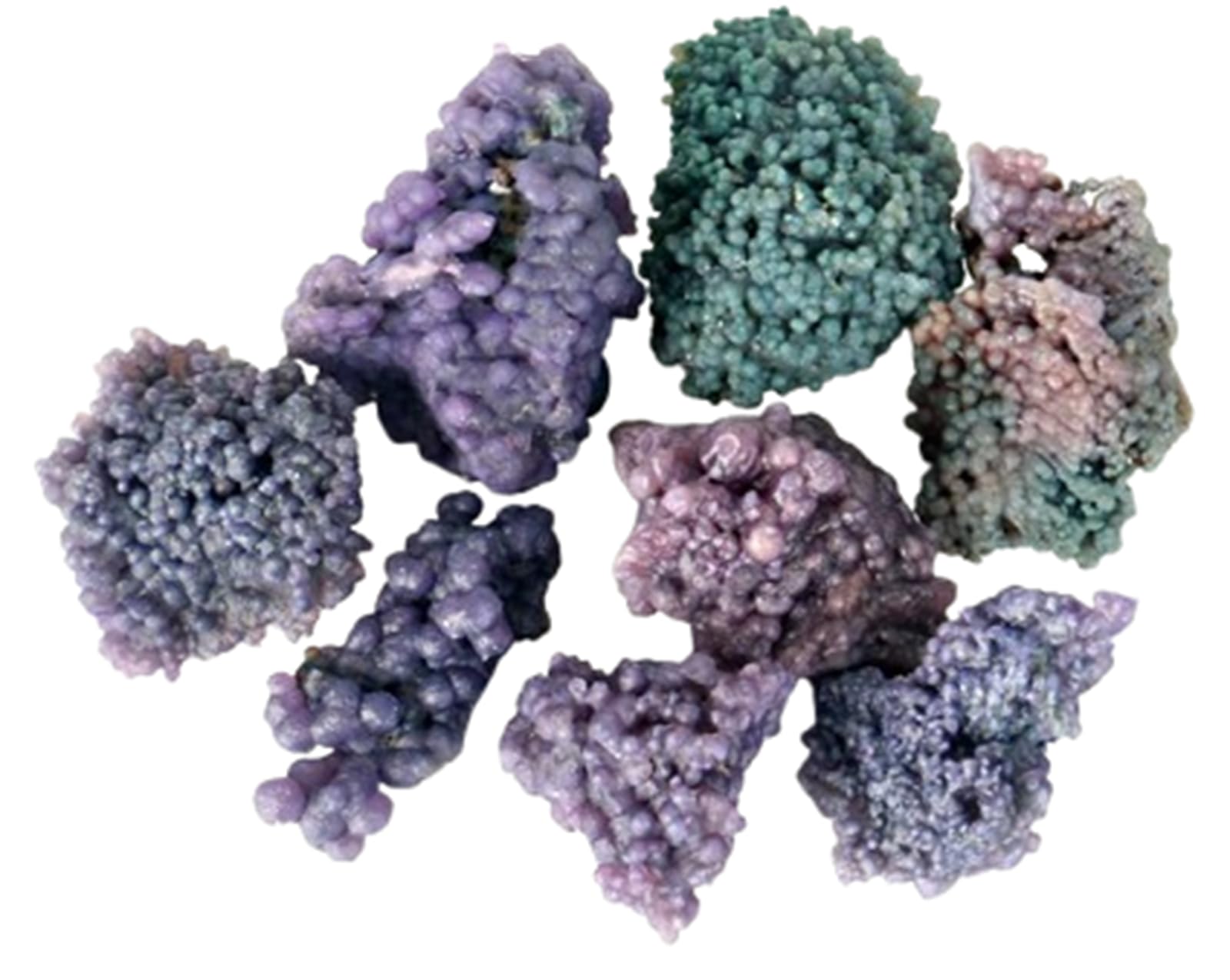 Nhdvdvav One Color Raw Crystals Natural Grape Agate Mineral Specimen Stones Quartz Gemstones