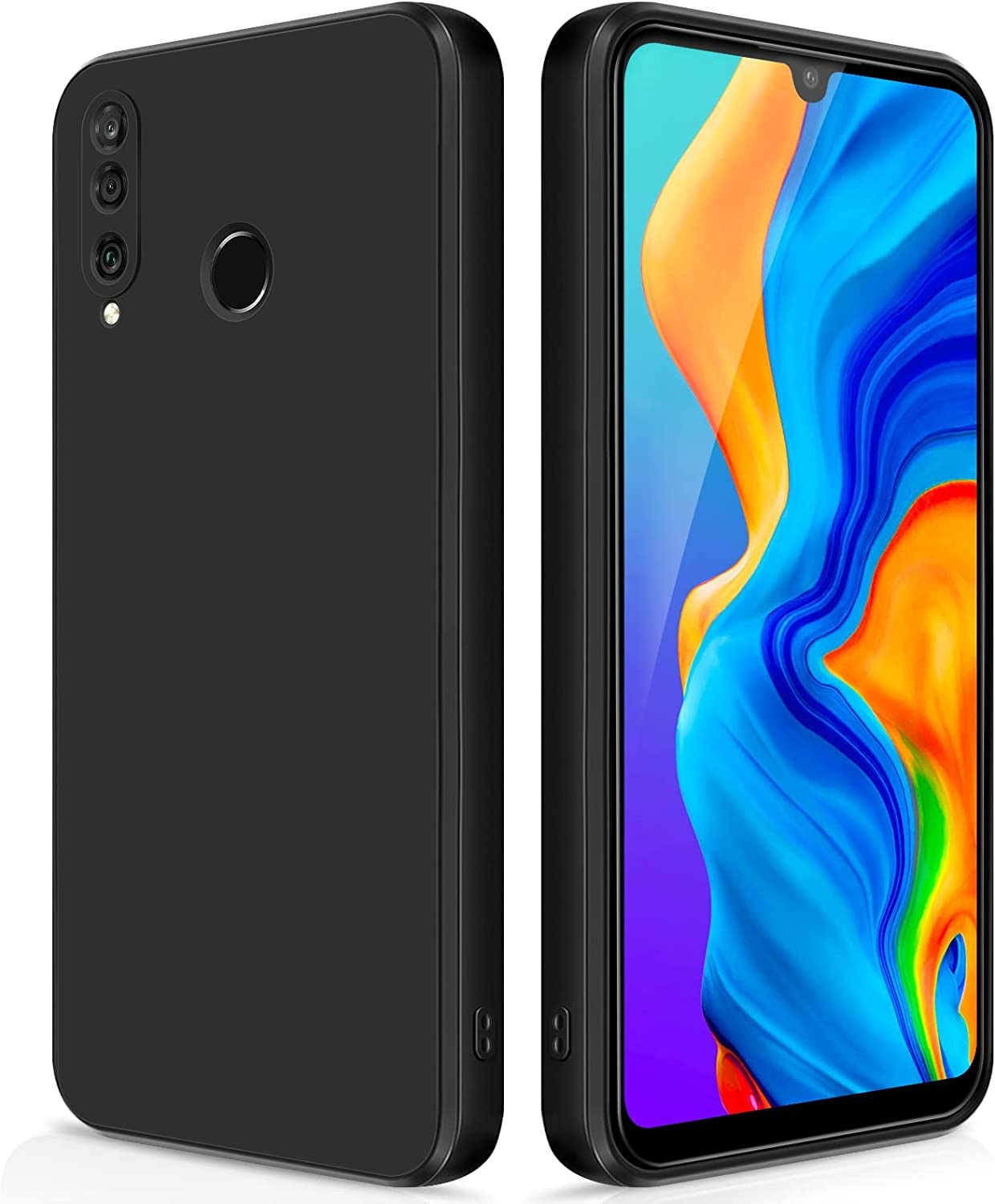 Case Cover for Huawei P30 Lite Thin TPU Silicone Cover with Camera Protection Soft Interior Slim Fit Flexible Phone Case for Huawei P30 Lite (for Huawei P30 Lite-Black)