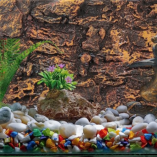 Image of Kisangel 3D Reptile Tank Background, 17.7 x 11.8 Inch Realistic Rock Terrarium Backdrop Board, Polyurethane Foam Habitat Decor for Bearded Dragon, Lizard, Gecko, Snake & Aquarium