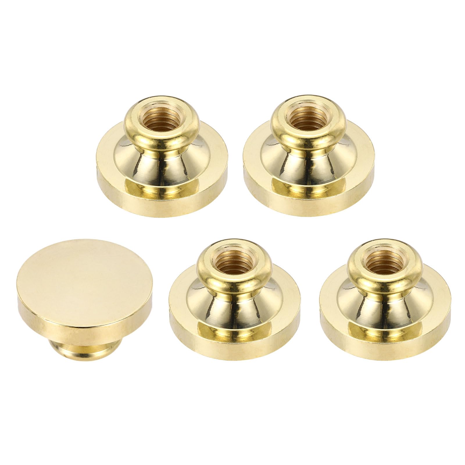 PATIKIL 25mm Blank Wax Seal Stamp, 5 Pack Round Sealing Wax Stamp Vintage Retro Brass Head for Envelope Invitation Cards