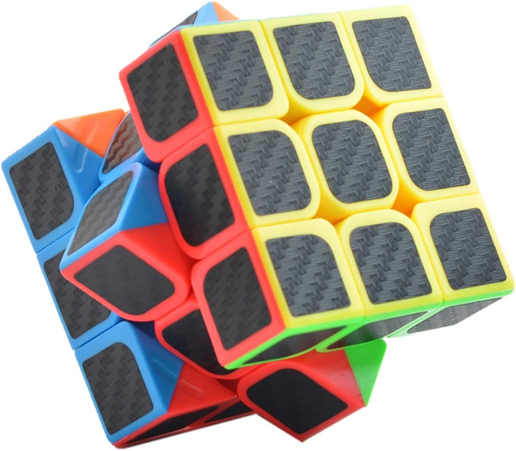 Professional Speed Magic Cube Carbon Fibre Stickers 3x3, Black