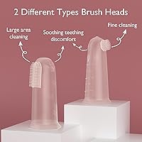 Vista 2 de Momcozy Silicone Finger Toothbrush for Baby, Baby Finger Toothbrush for Training Teething, Infant Oral Cleaner, 2 Pcs Silicone Toothbrush