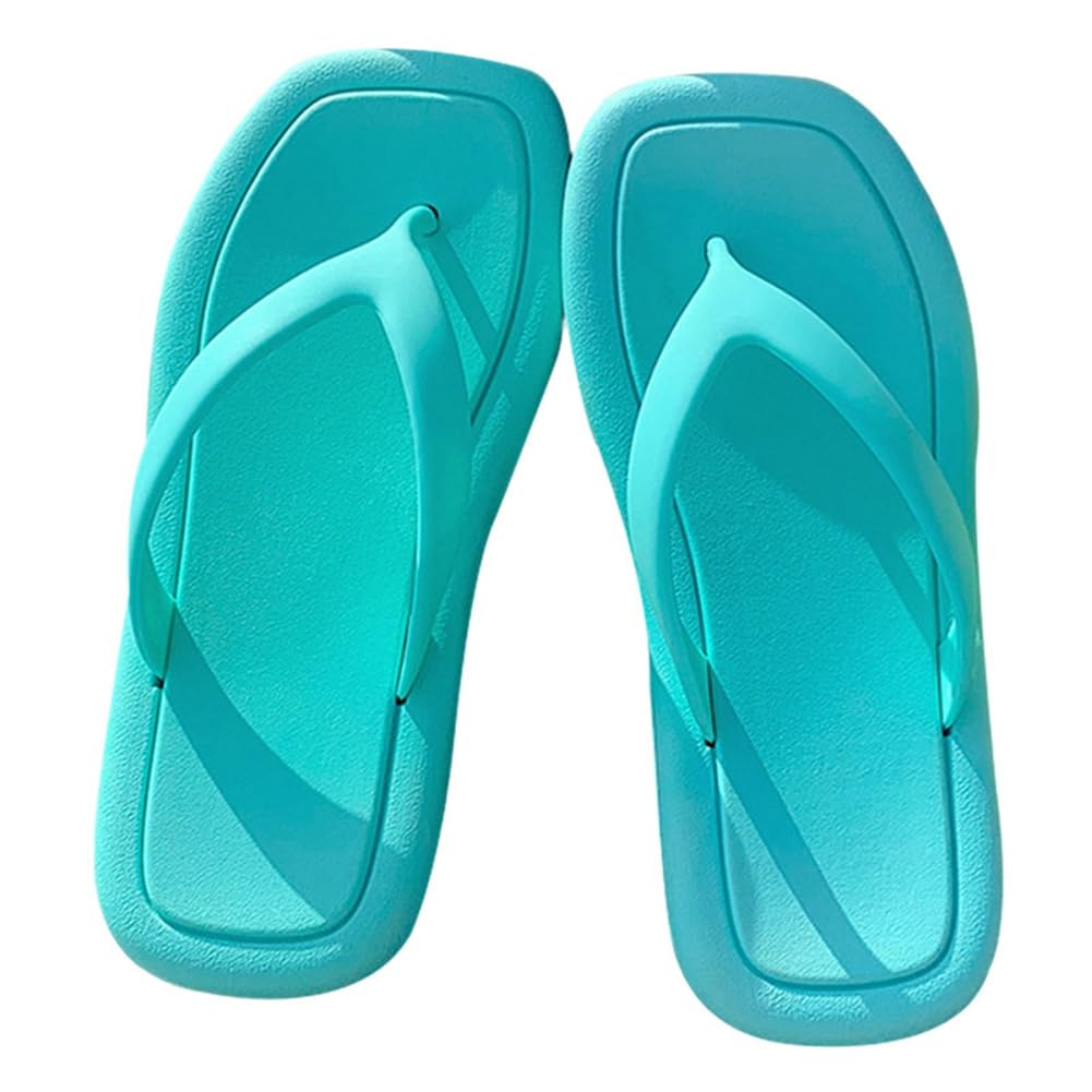 Molodo Flip Flops for Women Trendy Solid Color Beach Sandals Comfortable Anti Slip Sandal Square Toe Flip Flops for Outdoor Indoor