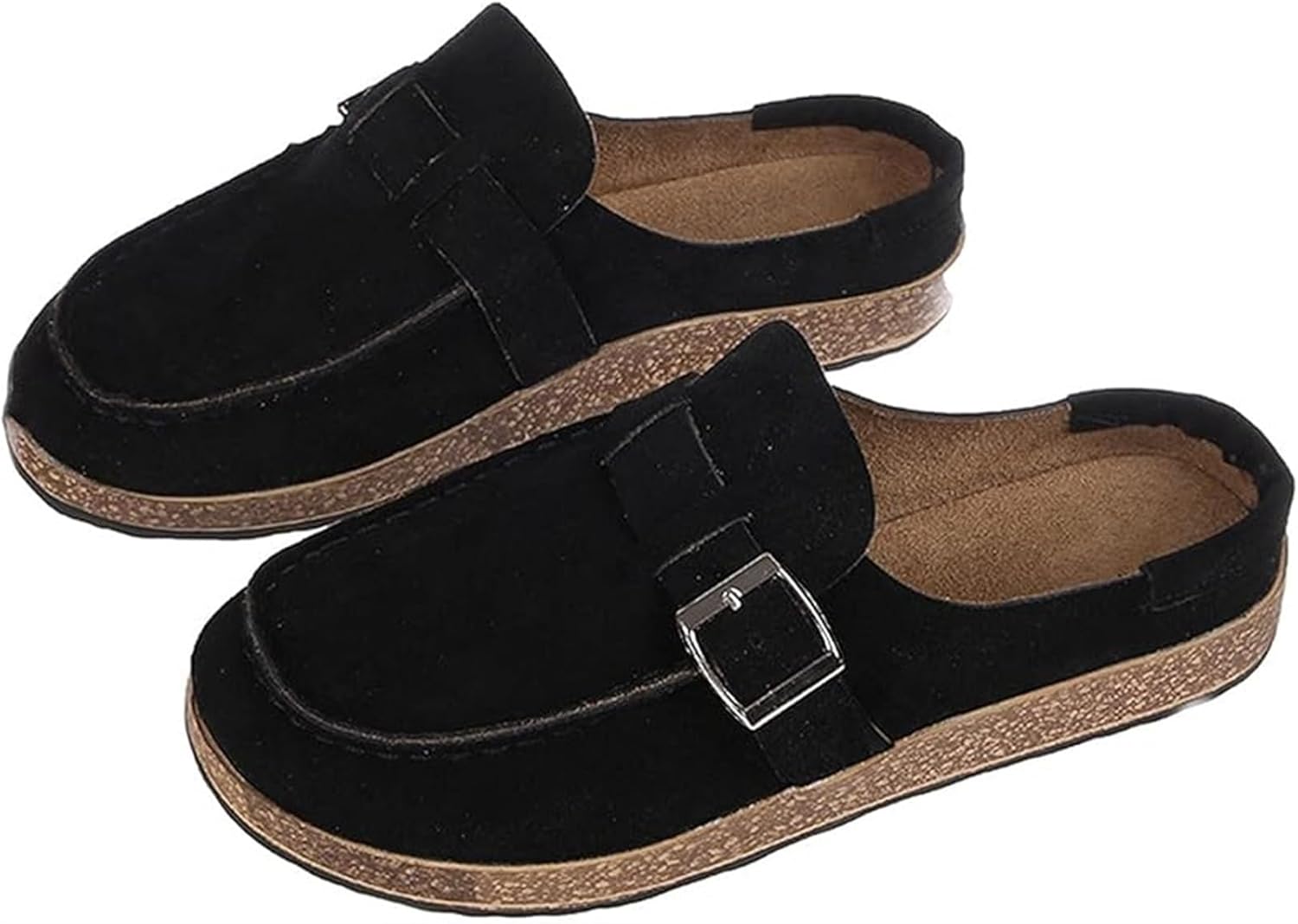 Women's Faux Fur Platform Slippers Comfy Suede Lace Leather Fleece Lined Ankle Snow Boots Winter Slip on House Slippers for Indoor Outdoor