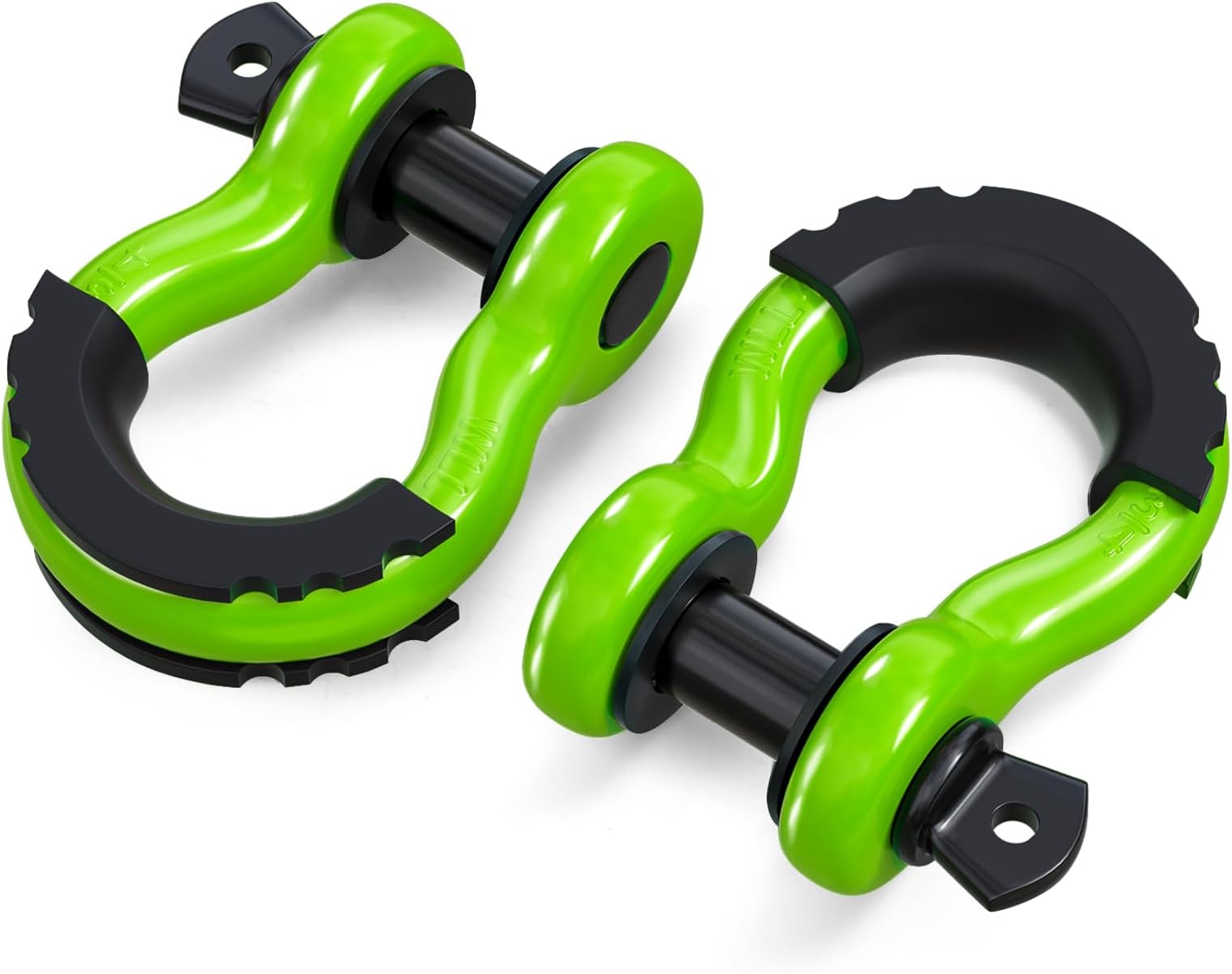 ORCISH 2PK D Ring Shackle, 42,000lb Break Strength, D Ring Shackles 3/4 inch with Black Isolator Washer and 7/8" Screw Pin, Tow Shackles, Soft Shackle Kit for Off-Road Jeep Truck Vehicle Recovery