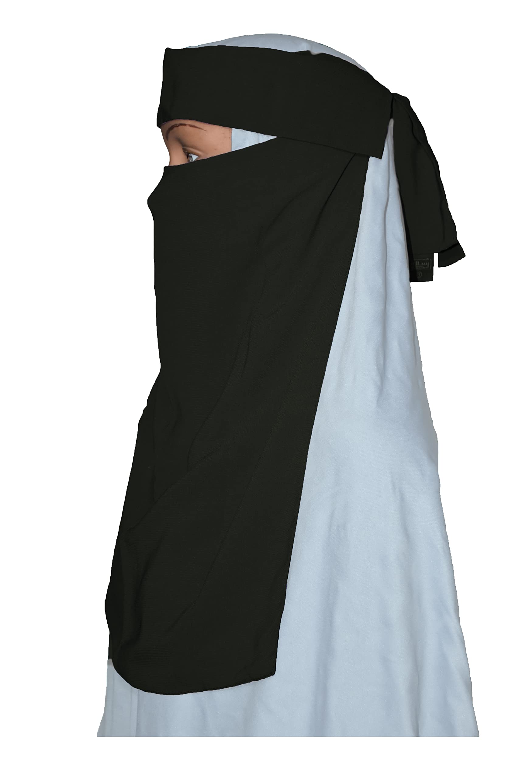 Half Niqab Long Nosepiece Face Cover Veil Breathable Clothing For Muslim Islam Islamic Hijab Hejab Women Womens Burqa Abaya Jilbab