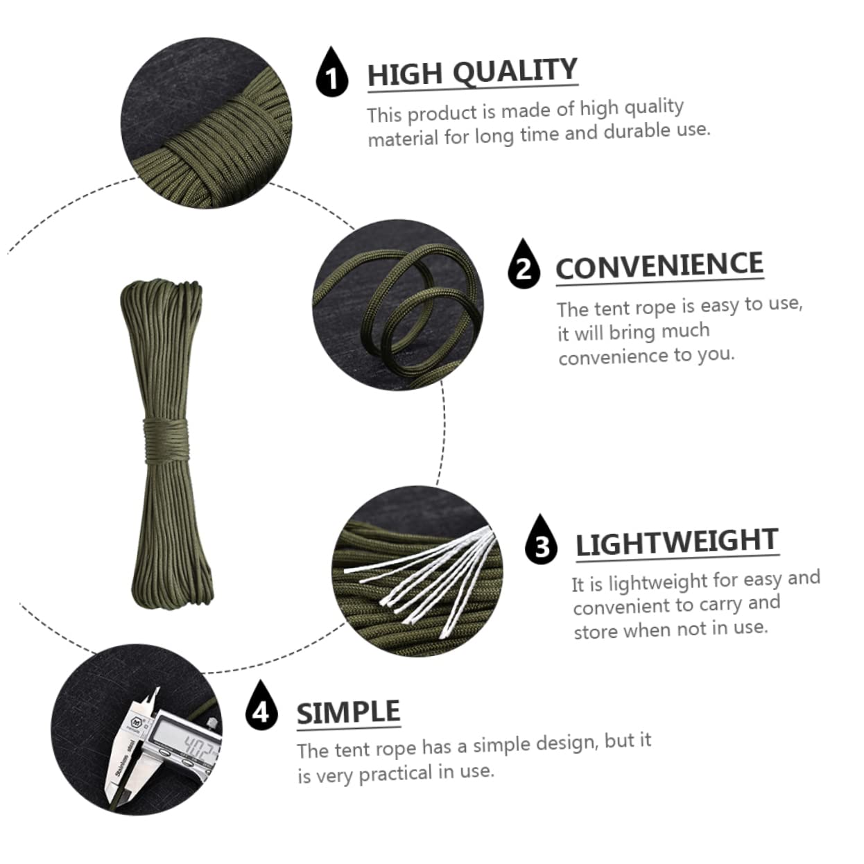 Parliky Climbing Strapping Rope Lightweight Tent Rescue Line Outdoor Accessory