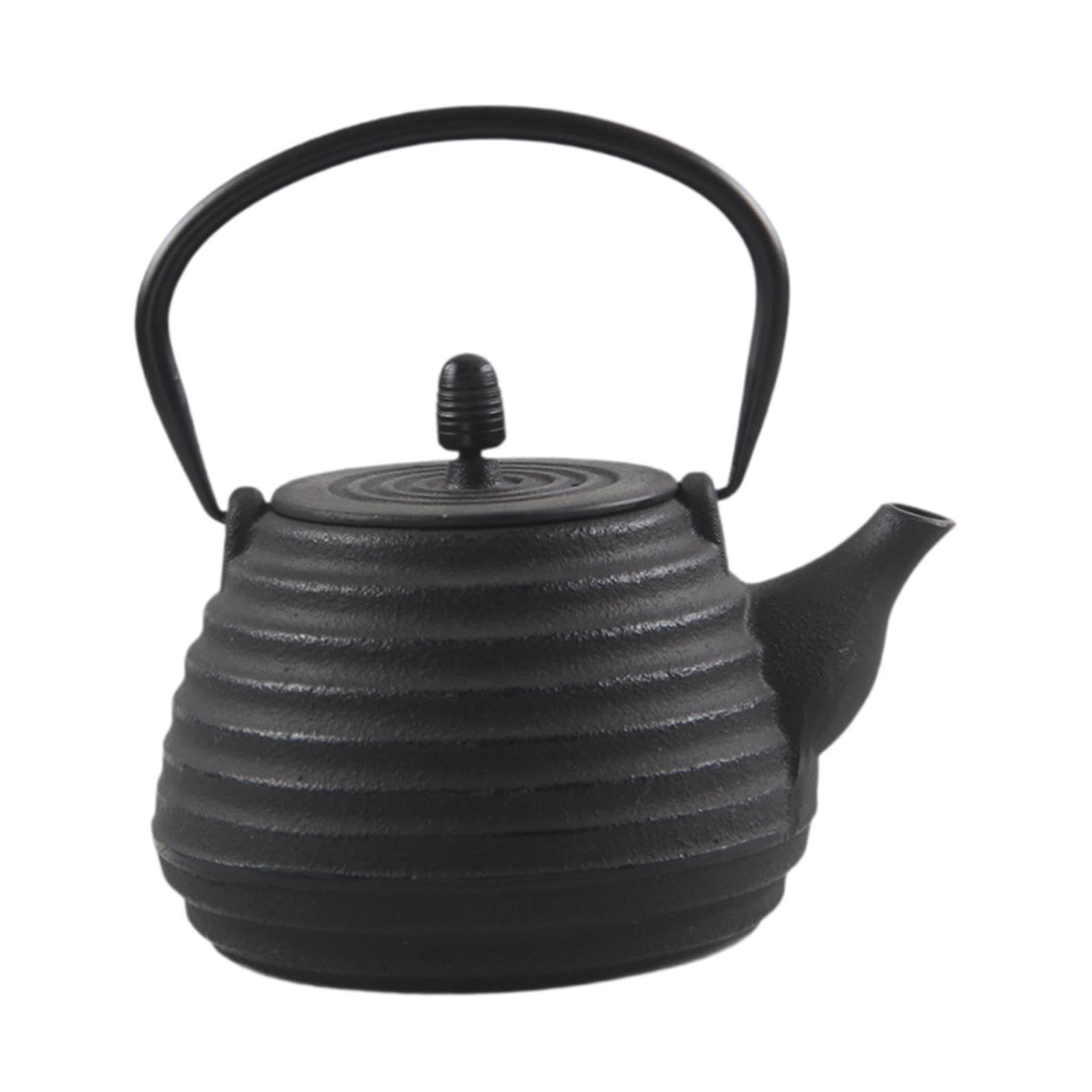 Théière en fonte avec infuseur bouilloire 1.2L noire pour feuilles de thé