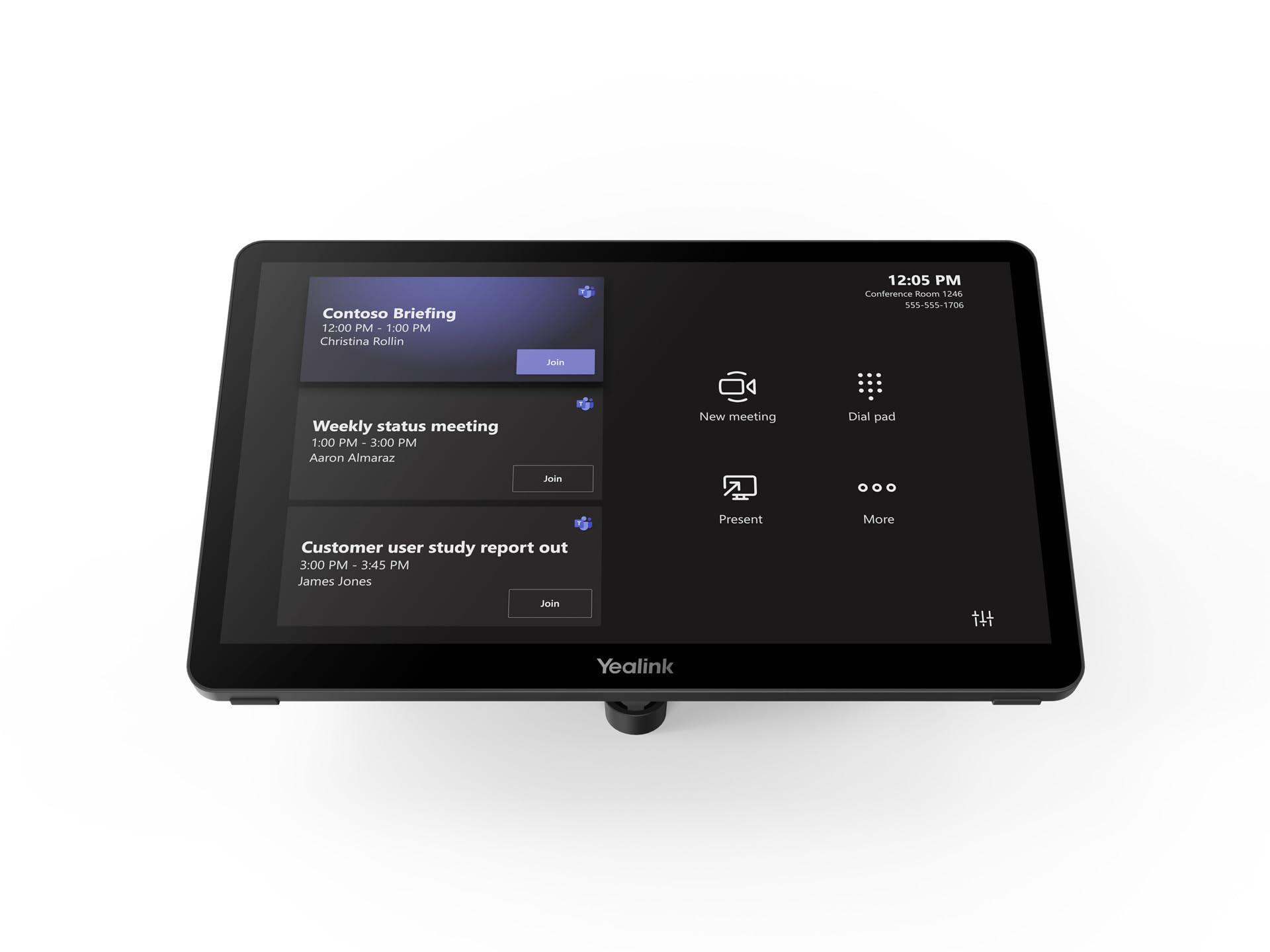 Yealink MTouch Plus-Ex Package - 11,6" Full HD Touch screen, rilevatore di movimento, supporto PoE, opzioni di montaggio flessibili, ottimizzato per Microsoft Team