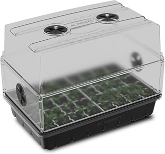 Humidity Dome, Heavy-Duty Germination Kit with 3 mm Thickest Dome, Sturdy Drip Tray, 5x8 Cell Seedling Tray, Vented Height Extension Panels, for Seed Starting, Propagation, Cloning Plants