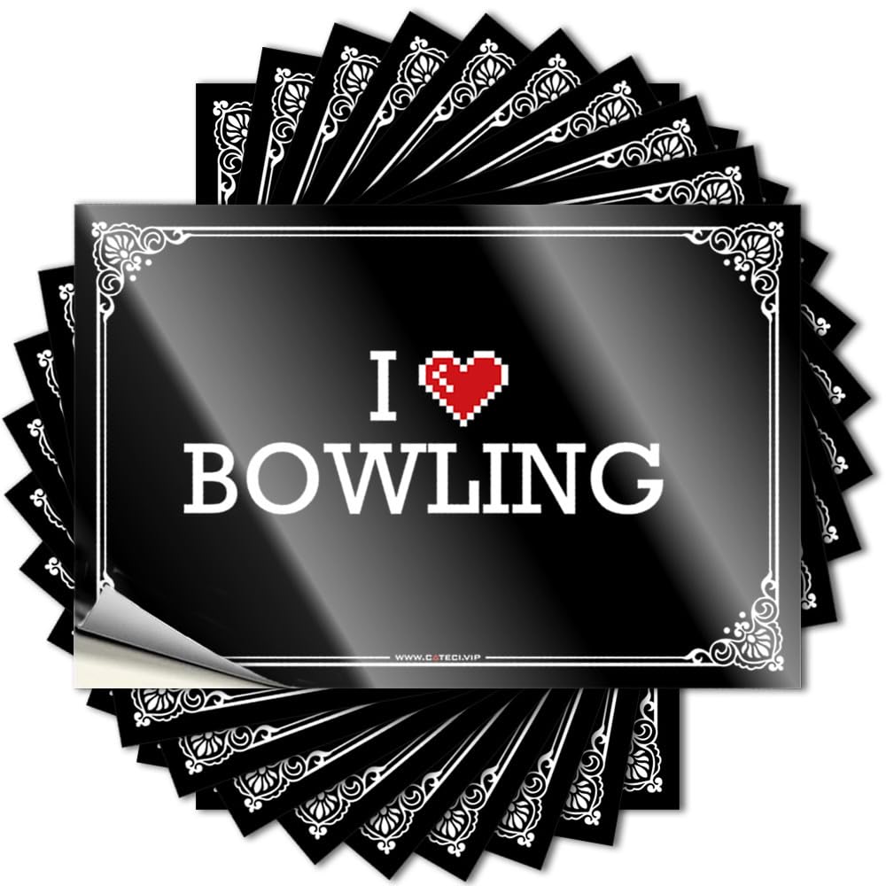 Sticker Hot Easy Apply | I Love Bowling Rock Tumbler Peel and Stick(6X9CM)