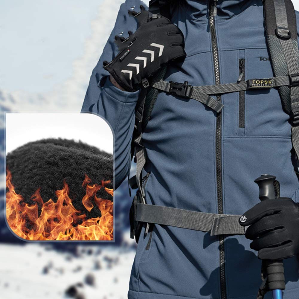 Guantes de Dedos Completos Guantes de Deportes al Aire Libre la Bici Impermeable a Prueba Viento Dedo Completo Invierno Pantalla táctil Antideslizante Absorbe los Golpes Cojín