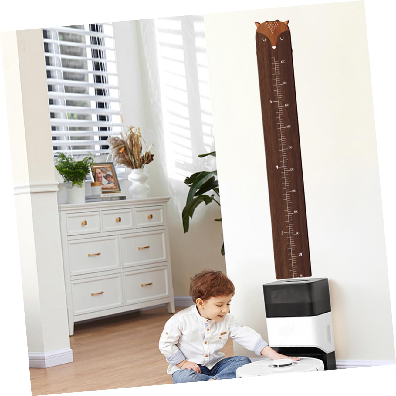 LIFKOME Regla De Altura Para Niño Niña De Madera Con Diseño De Jirafa Autoadhesiva Medidor De Crecimiento Infantil Para Pared Decoración Infantil Estética y Fácil Instalación
