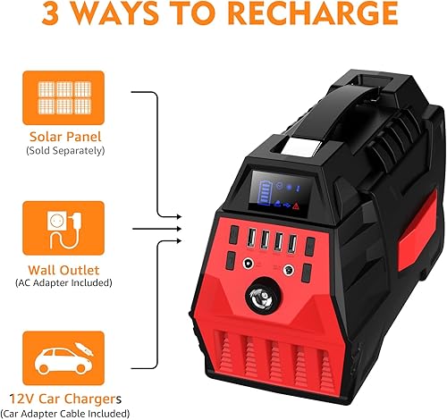Miniatura 3 de Apowking Estación de energía portátil, batería de reserva de generador solar de 296 Wh con salida de CA de 110 V500 W, banco de energía portátil
