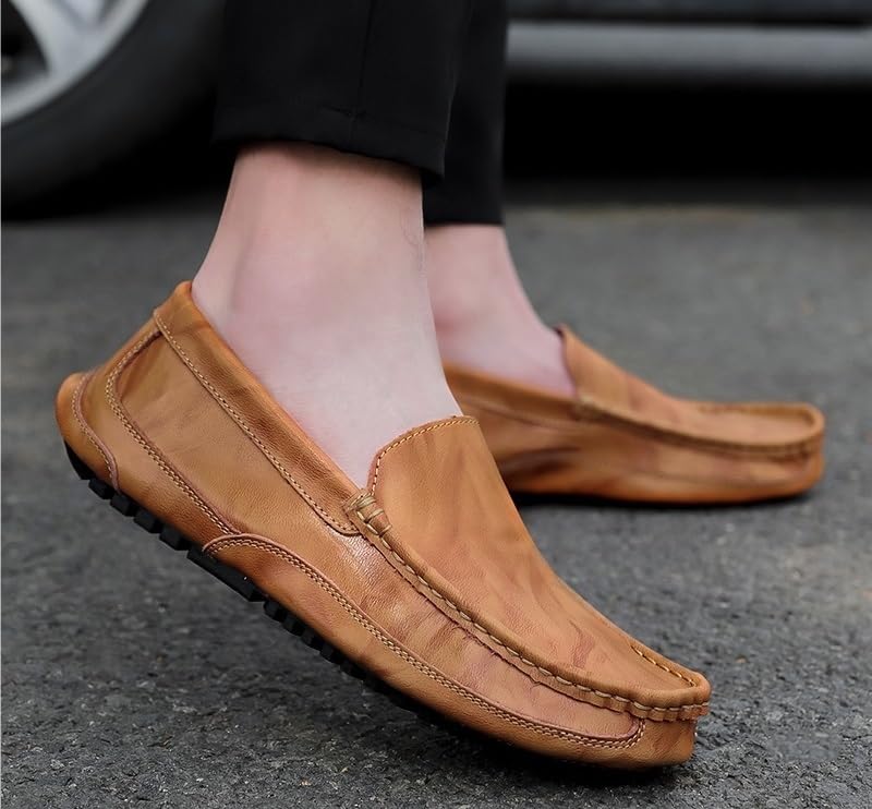 Mens Loafers Shoe Round Toe Faux Leather Loafer Shoes Flexible Anti-Slip Resistant Outdoor Classic Slip On4