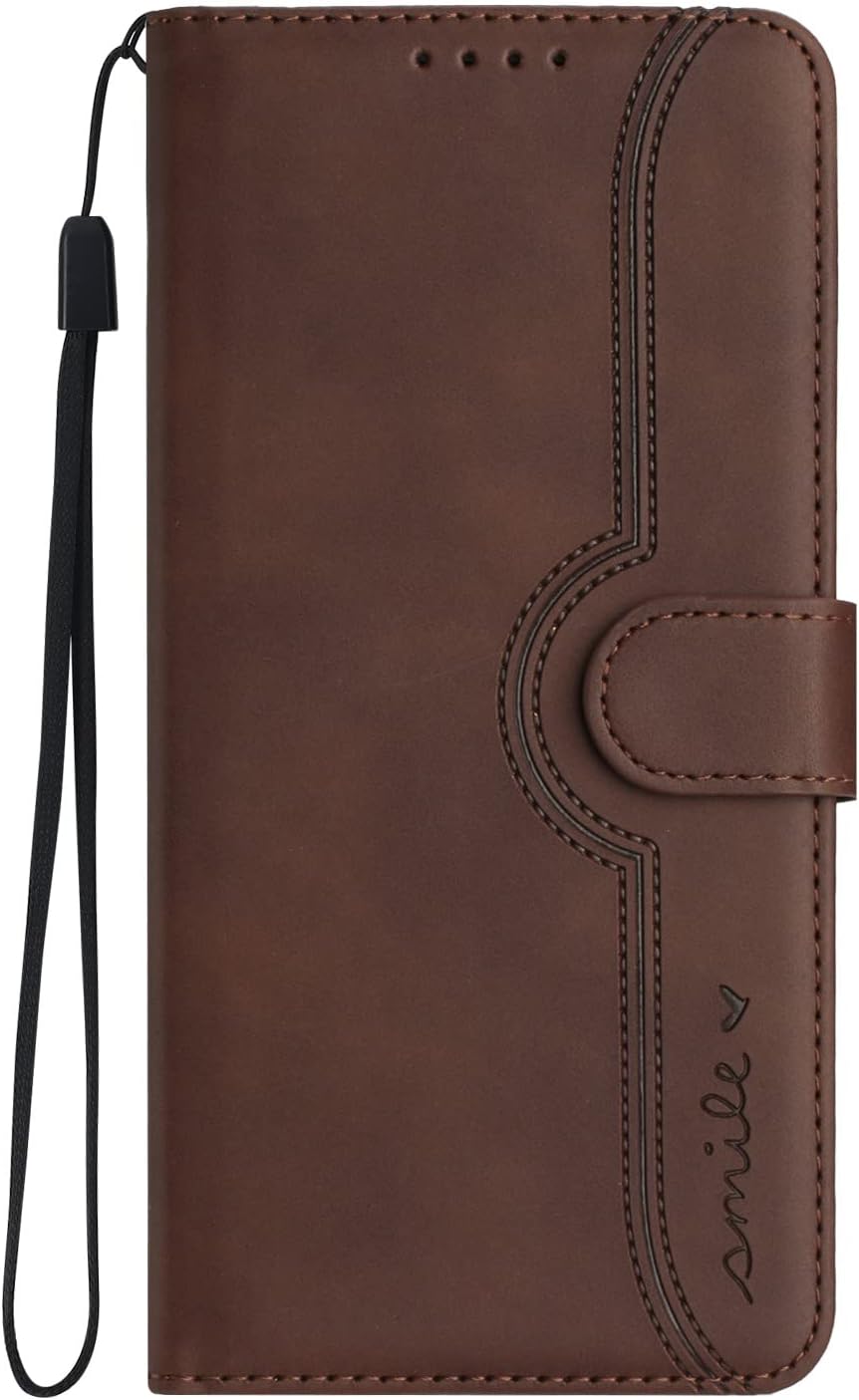 Compatible with Xiaomi Poco F5 5G Case,Vintage PU Leather with Card Slots Holder,Compatible with Redmi Note 12 Turbo 5G Magnetic Closure Kickstand Flip Crashproof Cover Brown