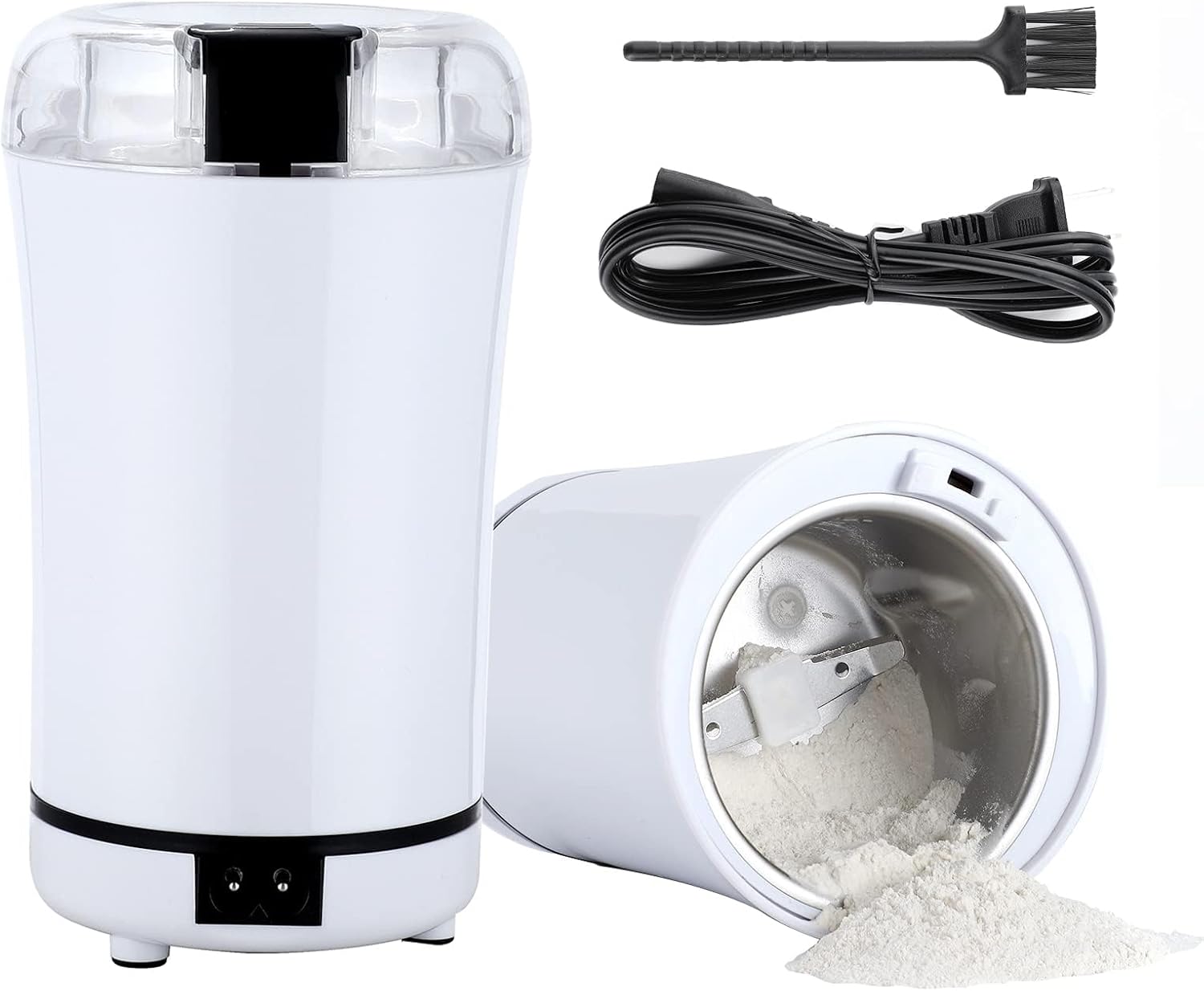 Multifunctional Electric Pill Crusher, Grind and Pulverize Multiple Pills, Small and Large Vitamin Tablets to Grinder Fine Powder, Mortar and Pestle, Crusher for Feeding Tube, Children, Pets (White)