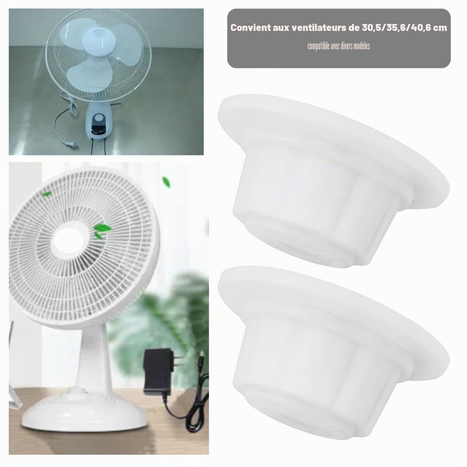 EMSea Lot de 4 Cache-écrous Ventilateur électrique Compatible avec Ventilateurs 12/14/16 Pouces Compatible avec Divers Modèles Couvercle d'écrou Ventilateur Pied Fournitures Ventilateur Capuchons