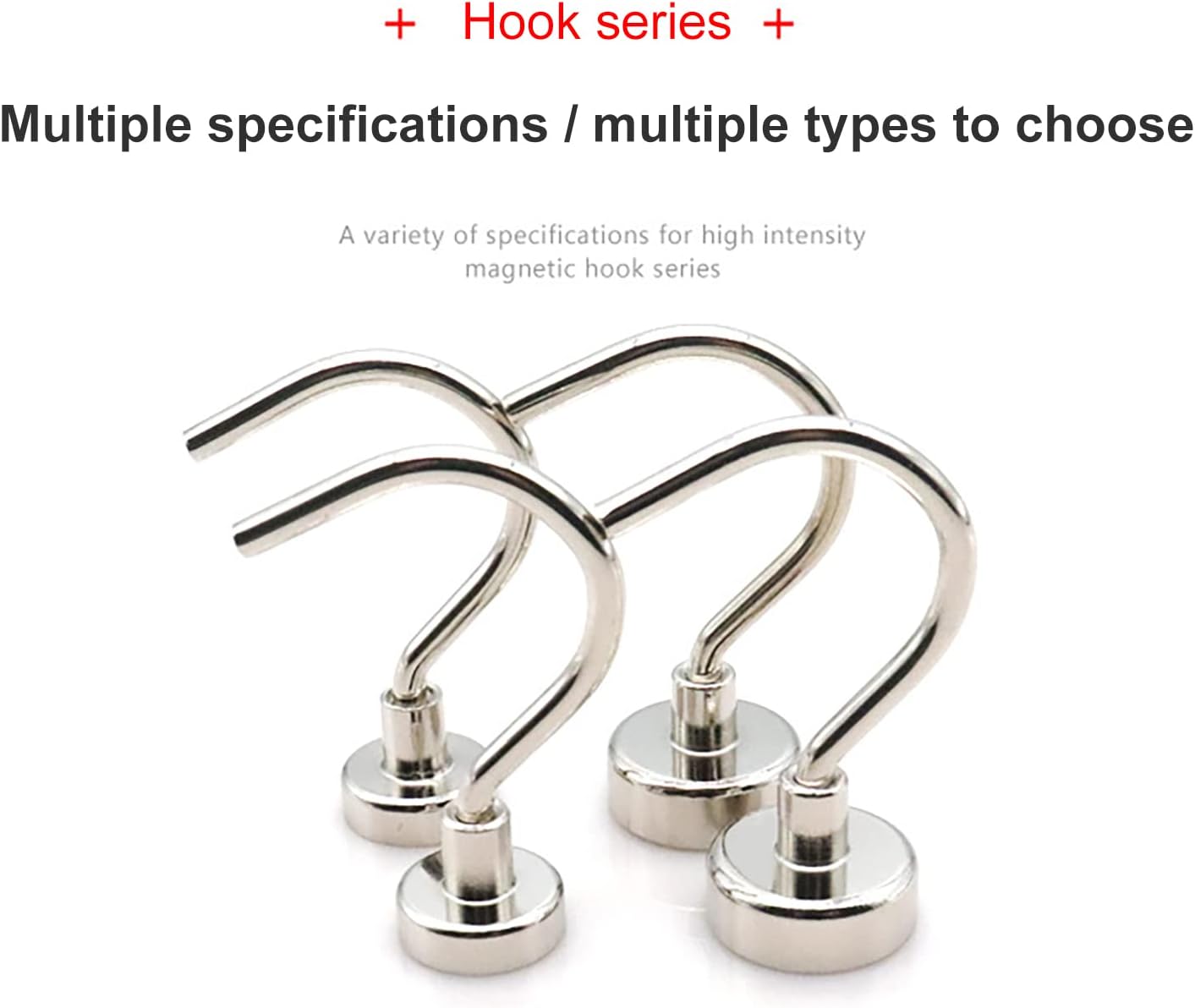 Magnetic Hooks 4 Pack of Powerful 280LB Neodymium Heavy Duty Magnetic Hooks CNC Machined Base,Ideal for Cruise Grill Towel Kitchen Indoor Hanging,60