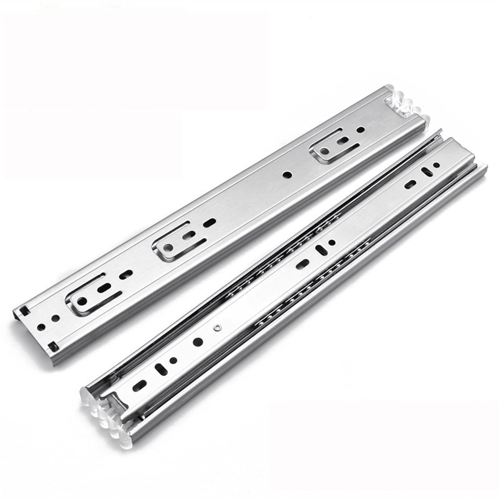 20inches Stainless Steel Drawer Slides，Three Section Slide，Thickened Cushioned Damping, Silent，Suitable for All Kinds of Drawers