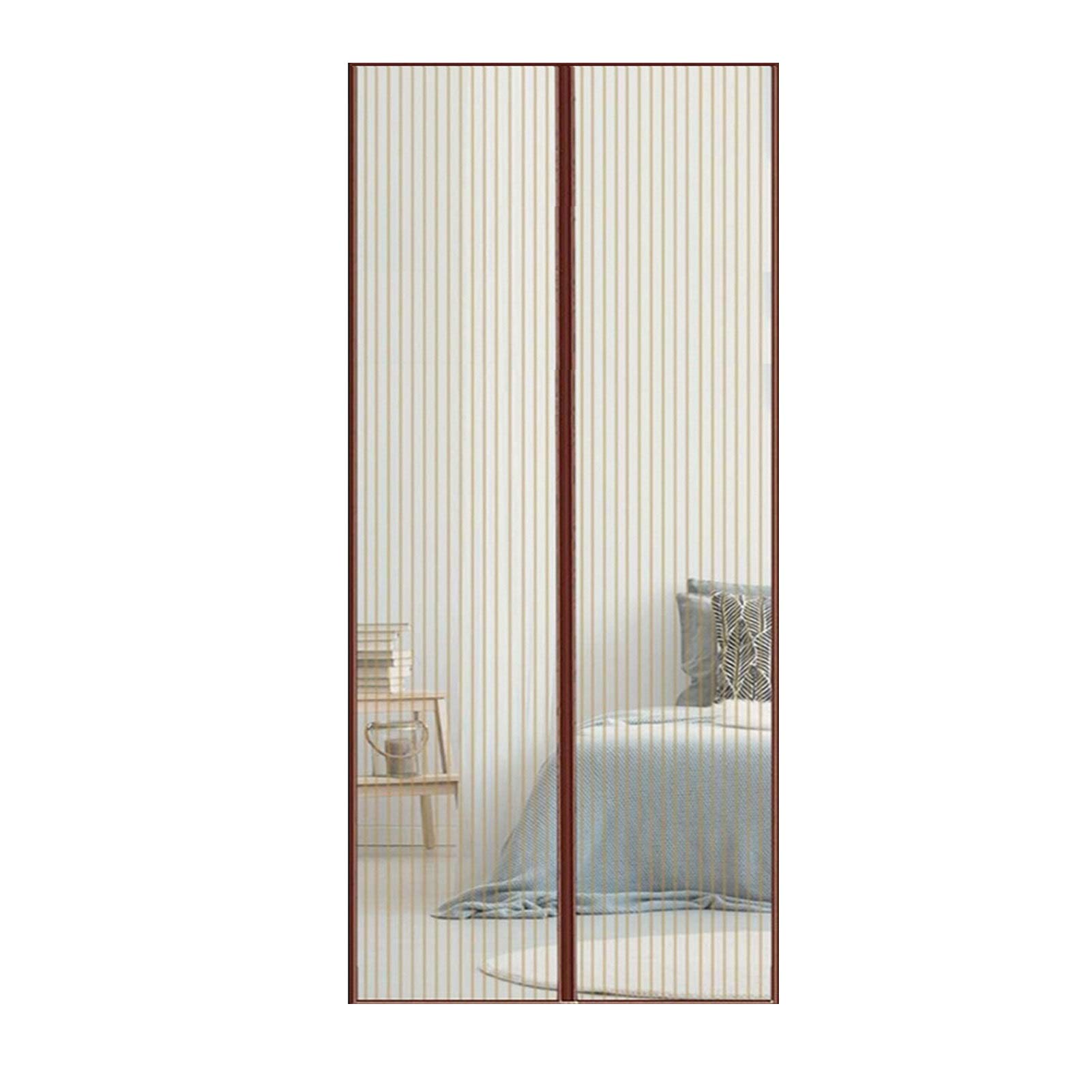 Moustiquaire magnétique pour porte 160x250cm marron rideau résistant